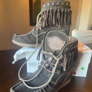 El Vaquero Leather Apache Suede Boot\ Moccasins Women's 39  8.5